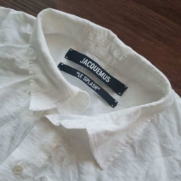 FLAWED Jacquemus White Quiet Luxury Chic Feminine Edgy Streetwear Shirt Dress 42 - Picture 2 of 10